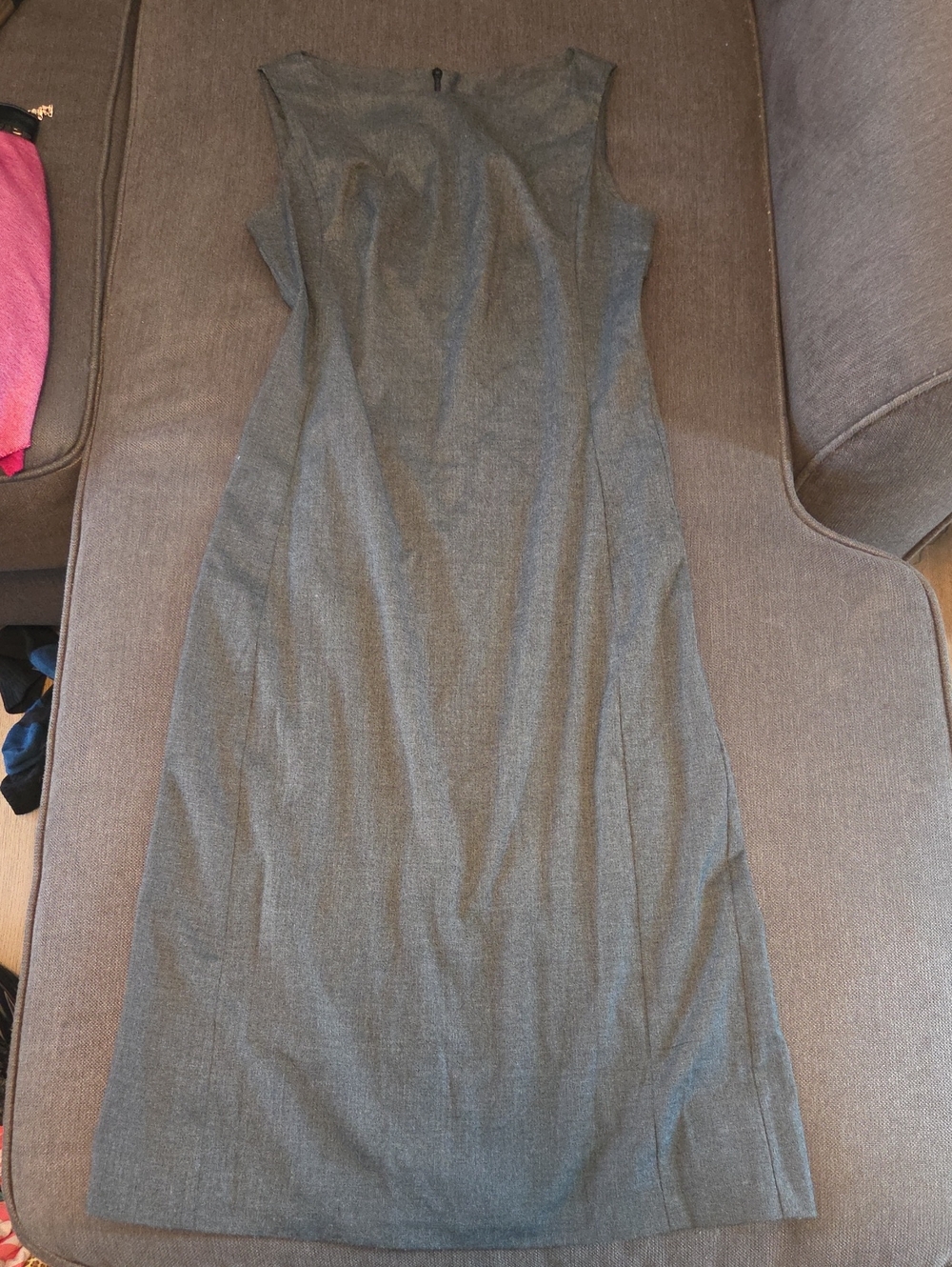 Sleeveless Maxi Sheath Dress in Charcoal Gray
